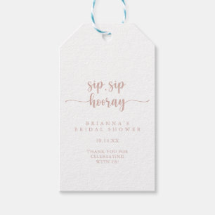 Étiquettes-cadeau Rose Gold Sip Sip Hooray Fête des mariées