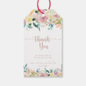 Étiquettes-cadeau Rose Gold Spring Floral Mariage Merci (Devant)