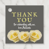 Étiquettes Cadeau Rose jaune Floral Merci d'anniversaire (Devant)