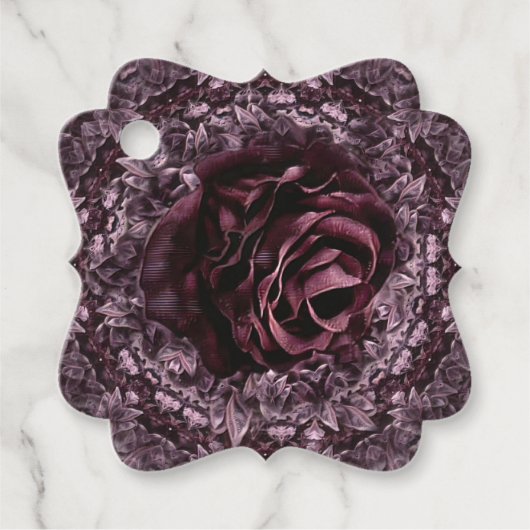 Étiquettes Cadeau Rose Mandala (Devant)