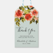 Étiquettes-cadeau Rose Mariage Merci de Mint Green (Devant)