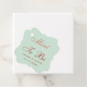 Étiquettes Cadeau Rose Mint Gold Mariage Élégant Script personnalisé (En situation)
