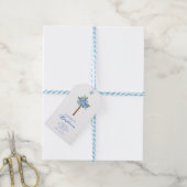 Étiquettes-cadeau Rose moderne Dusty Baptême bleu garçon (Avec de laficelle)