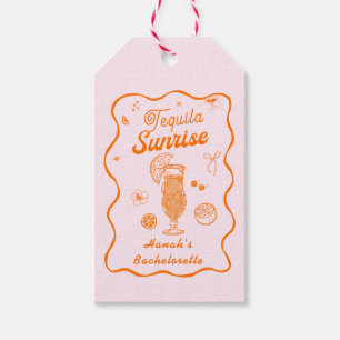 Étiquettes-cadeau Rose Orange Tequila Sunrise Enterrement de Vie de