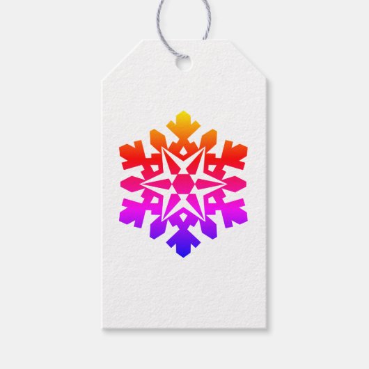 Étiquettes-cadeau Rose, orange, violet, flocon bleu (Devant)