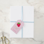 Étiquettes-cadeau Rose Pailleté Fraise Froid (Avec de laficelle)