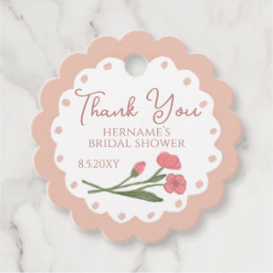Étiquettes Cadeau Rose Pâle Floral Jardin Fantaisiste Peint à la Mai