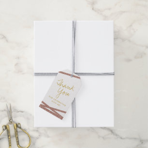 Étiquettes-cadeau Rose Parties scintillant or Bande Bandes Merci Fav