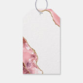 Étiquettes-cadeau Rose Parties scintillant or noir Script Mariage Me (Dos)