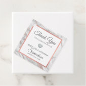 Étiquettes Cadeau Rose personnalisé en or marbre MARIAGE Merci