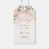 Étiquettes-cadeau Rose rose clair script de calligraphie moderne mar (Devant)