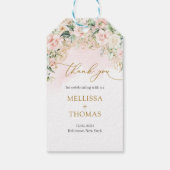 Étiquettes-cadeau Rose rose clair script de calligraphie moderne mar (Dos)