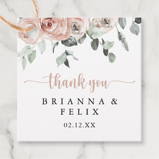 Étiquettes Cadeau Rose rose rose classique Mariage (Devant)