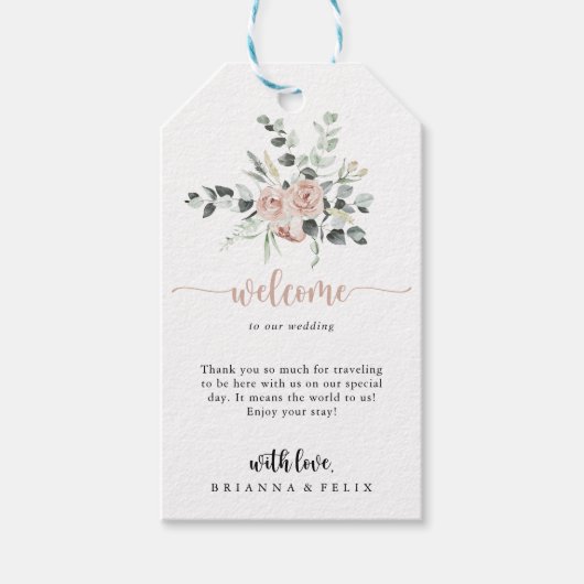 Étiquettes-cadeau Rose rose rose rose classique Accueil Mariage (Devant)