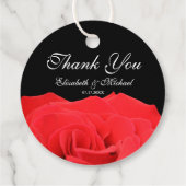 Étiquettes Cadeau Rose rouge et Merci Mariage noir (Dos)