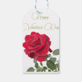 Étiquettes-cadeau Rose rouge - fête de l'amour - Saint Valentin (Dos)