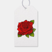 Étiquettes-cadeau Rose rouge simple (Dos)