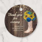 Étiquettes Cadeau Rose Russe Sunflower Bottes Merci (Dos)