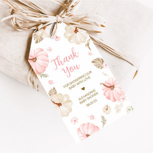 Étiquettes-cadeau Rose Sweet Little Citrouille Fall Baby Favoriser T