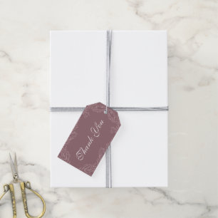 Étiquettes-cadeau Rose Taupe Mariage Vintage Botanique