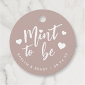Étiquettes Cadeau Rose Taupe | Mint to Be Personalized Wedding (Devant)