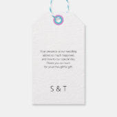 Étiquettes-cadeau Rose Turquoise Exotique Abstrait Hawaii Fleurs (Dos)