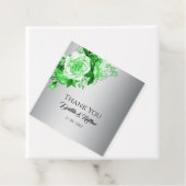 Étiquettes Cadeau Rose vert Élégance Botanique Mariage Argent (En situation)