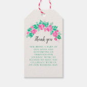 Étiquettes-cadeau Rose Vert Rose Pétales Fleurs Jardin Mariage (Devant)