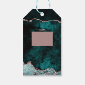 Étiquettes-cadeau Rose vert turquoise Gold Agate Bridal Affichage do (Dos)