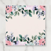 Étiquettes Cadeau Rose violet et vert Mariage d'aquarelle Florale (Dos)