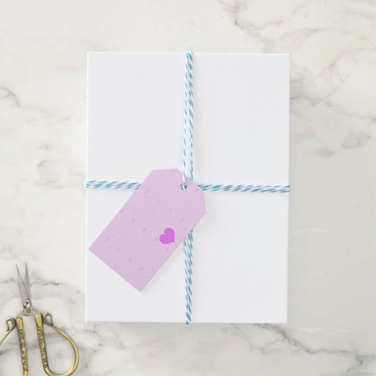 Étiquettes-cadeau Rose - Violet Saint-Valentin (With Twine)
