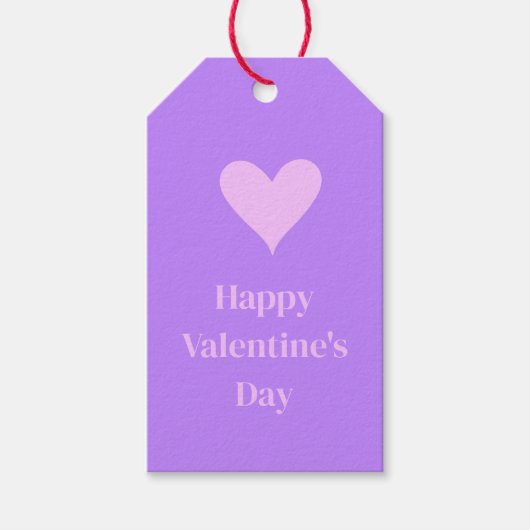 Étiquettes-cadeau Rose - Violet Saint-Valentin (Devant)