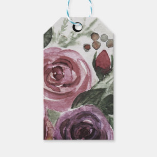 Étiquettes-cadeau Roses aquarelle
