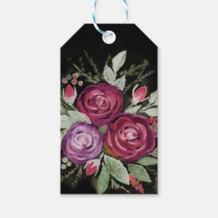 Étiquettes-cadeau Roses aquarelle