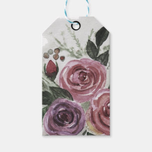 Étiquettes-cadeau Roses aquarelle
