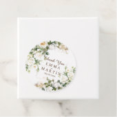 Étiquettes Cadeau Roses blanches Fleurs de mariage Merci (En situation)