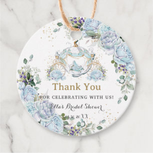 Étiquettes Cadeau Roses bleues vintage Princesse Carrosse Lancement