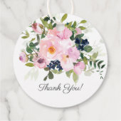 Étiquettes Cadeau Roses et pivoines roses rousses Première communion (Dos)