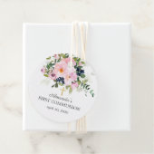 Étiquettes Cadeau Roses et pivoines roses rousses Première communion (En situation)