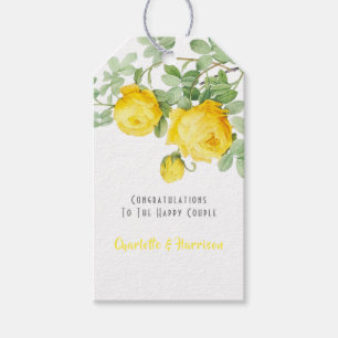 Étiquettes-cadeau Roses Jaunes Soleil Floral Mariage Élégant