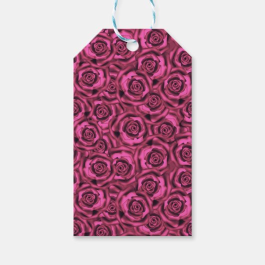 Étiquettes-cadeau Roses roses. (Devant)
