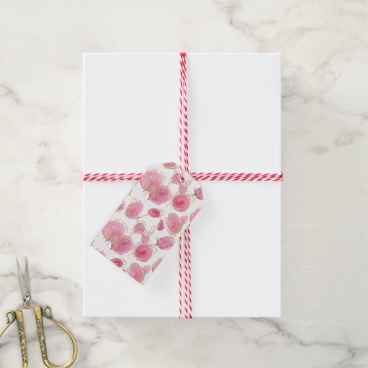 Étiquettes-cadeau Roses roses (Avec de la ficelle)