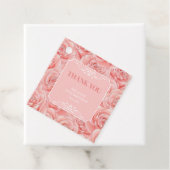 Étiquettes Cadeau Roses roses fleuries Merci d'anniversaire (En situation)