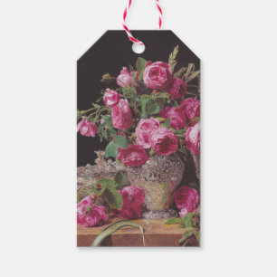 Étiquettes-cadeau Roses roses (par Ferdinand Georg Waldmüller)