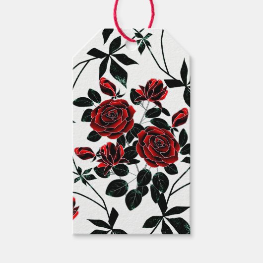 Étiquettes-cadeau Roses rouges. (Devant)