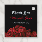 Étiquettes Cadeau Roses rouges Noir gothique (Dos)