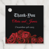 Étiquettes Cadeau Roses rouges Noir gothique (Devant)
