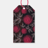 Étiquettes-cadeau Roses rouges sur noir. (Devant)