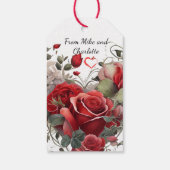 Étiquettes-cadeau Roses rouges vintages (Dos)