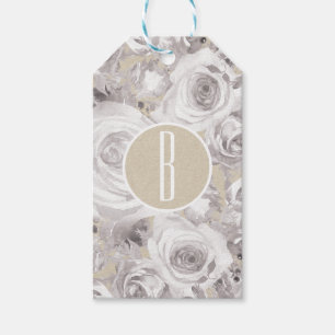 Étiquettes-cadeau Roses Rustiques Blanches de l'Hiver Élégant Cadeau